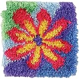 Shaggy Latch Hook Kit 12 Inch X 12 Inch -Flower Power