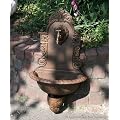 WASCHBECKEN WANDBRUNNEN GARTEN EISEN NOSTALGIE STIL L�WE BRUNNEN BRAUN