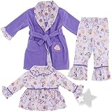 Purple Tea Pot Pajama and Bath Robe Set for Toddlers and Girls