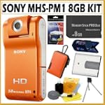 Sony MHS-PM1/D Webbie HD MP4 and 5MP All-in-One Camera in Orange + Deluxe Accessory Kit