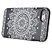 LONTECT haed iPhone 7 Case- Art Floral Slim Cover Hard Shell- Soft TPU- Dual Layer Shockproof- Black/White