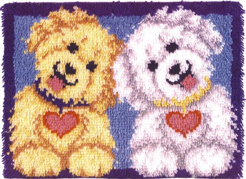 Wonderart Latch Hook Kit 20"X27" - Shaggy Puppies