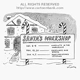 'Santa's Workshop Workshops' Cartoon print by Mike Twohy, Published in The New Yorker on 12/9/1991