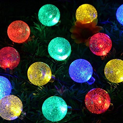 WEESDON Solar Globular String Lights 16.4 20LED Holiday Lights for Home Gardens, Outdoor, Christmas Party, Wedding,Waterproof(Multicolor)