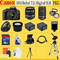 Canon EOS Rebel T2i SLR Digital Camera Kit with Canon 18-55mm Is Lens + Canon 55-250mm Is Lens + Huge Accessories Package Including Wide Angle Macro Lens + 2x Telephoto + 3 Pc Filter KIT + 2x Extended Life Batteries + Hdmi Cable + 32gb Sdhc Memory Card + Carrying Case + Tripod & Much More !!