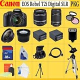 Canon EOS Rebel T2i SLR Digital Camera Kit with Canon 18-55mm Is Lens + Canon 55-250mm Is Lens + Huge Accessories Package Including Wide Angle Macro Lens + 2x Telephoto + 3 Pc Filter KIT + 2x Extended Life Batteries + Hdmi Cable + 32gb Sdhc Memory Card + Soft Carrying Case + Tripod & Much More !!
