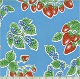 Oil Cloth Strawberries Blue