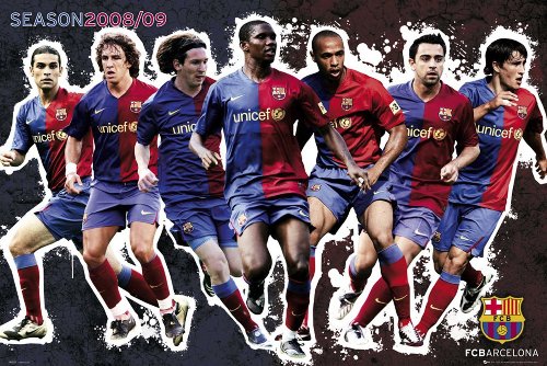 1art1 Empire 173645 Fu&szlig;ball - Barcelona - 2009 Fussball Plakat Poster Druck - 91.5 x 61 cm