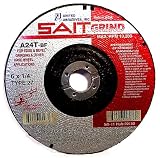 SAIT 20185 Type 27 7-Inch x 1/4-Inch x 5/8-11 Grade A24T Edge Depressed Center Grinding Wheels - 10 Pack