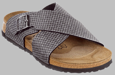 Cover image : Birkis Slipper ''Guam'' aus Birko-Flor in old pepita grey mit schmalem Fussbett