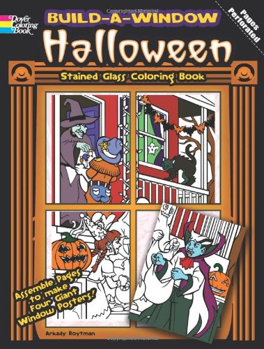 Build a Window Stained Glass Coloring Book-Halloween (Build Window Stained Glass Coloring Book) (English and English Edition)