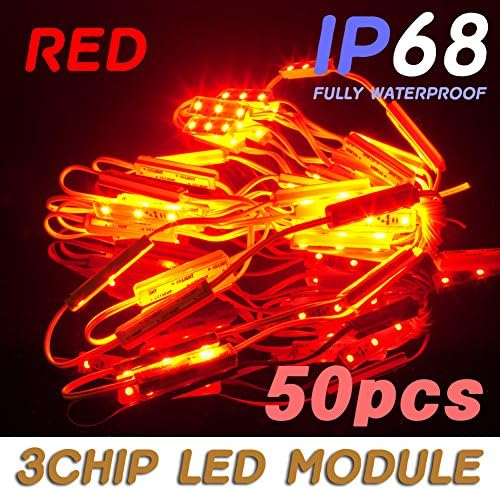 [KR3] 50pcs Red 5050 SMD 3 LED Module Channel Sign Letter IP68 12v