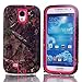 Samsung Galaxy S4 Case, LERBO Tree Camouflage Camo Hybrid Hard Soft Case Cover for Samsung Galaxy S4 i9500(Hot Pink)