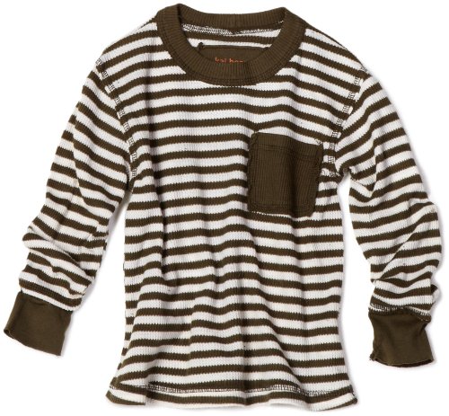 Kai Bean Boys 2-7 Thermal Stripe Crew Neck Tee, Army, 2