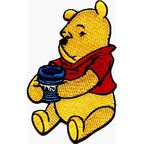 Winnie The Pooh - Holding Honey Pot - Embroidered Iron On or Sew On Patch (Disney)