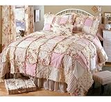 Cottage Rose Pink Rag Quilts and Sham