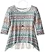 Beautees Girls' Printed Mixed Fabric Top