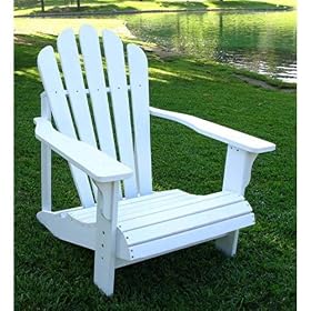 Patio adirondack chair white cedar wood high back support lead free by Shine Co