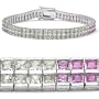 9.50 Carat Genuine Multi Sapphire .925 Silver Bracelet