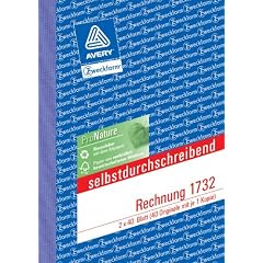 Avery Zweckform 1732 Rechnung, 1. und 2. Blatt bedruckt, SD, DIN A6, 2x40 Blatt