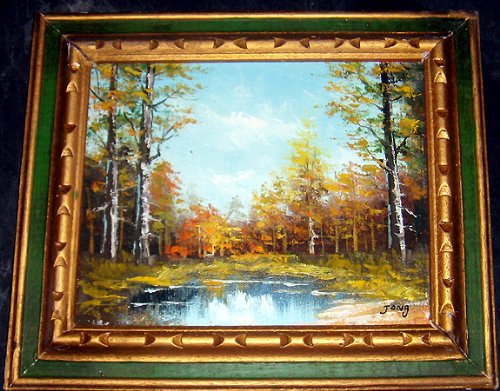 Decorative Small Framed Oil Painting