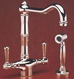 Rohl Country Kitchen Faucet with Porcelain Lever Handles and Side Spray