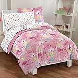 Dream Factory Pretty Princess Ultra Soft Microfiber Girls Comforter Set, Pink, Full