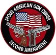 Proud American Gun Owner Second Amendment Embroidered Patch Large 1911 Revolver Handgun Version