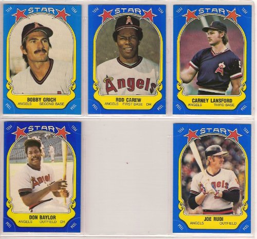 1981 California Angels Fleer Star Sticker Baseball Team Set (Rod Carew) (Don Baylor)