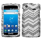 Zig Zag (Black/White) Diamante Protector Cover for SAMSUNG i897 (Captivate) ....