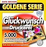Eigenschaften Data Becker  / Glückwunsch-Druckerei, 1 CD-ROM Für Windows NT4, 2000, XP. 5.000 Vorlagen. Inkl. Textassistent u. Adressverwaltung