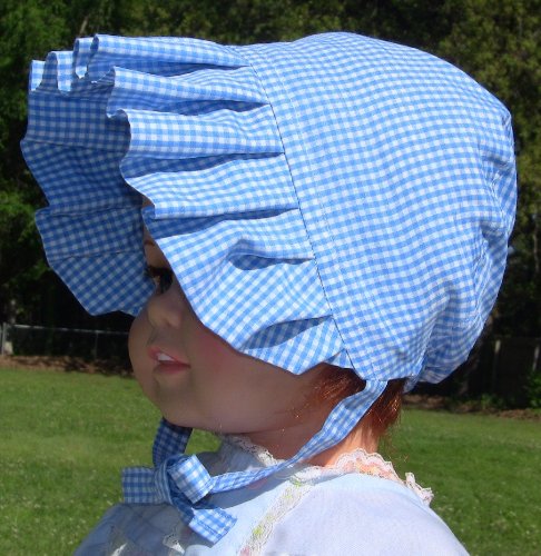 Blue & White Checks Baby Bonnet