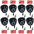 VideoSecu 8 Outdoor Day Night Vision 600TVL Sony CCD Infrared Security Cameras Weatherproof 3.6mm Lens 20 Infrared LEDs for Home CCTV DVR Surveillance System with Free Power Supplies and Warning Decals W24
