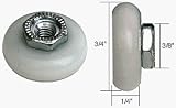 CRL 3/4 Oval Edge Nylon B.B. Sliding Shower Door Roller; Threaded Hex Hub - Package