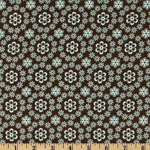 42-Wide-Cozy-Cotton-Flannel-Daisies-Allover-Chocolate-Fabric-By-The-Yard
