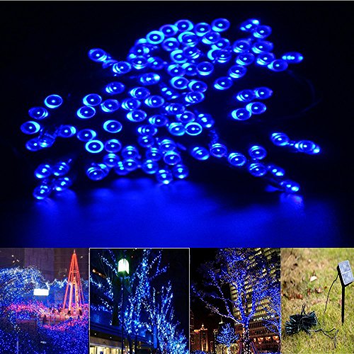 ELlight Blue Fairy Light, Solar Powered String light, 12m 39ft 100LED, Fairy DÃ©cor Lighting, Xmas Tree, Patio, Garden ,Wedding, Party,Porch Decorations,Waterproof, 8 Modes
