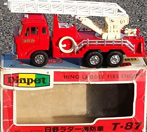 RARE! Diapet Japan: Hino Fire Engine Ladder Truck #T-87 in Approx 1:43 Scale Diecast Metal