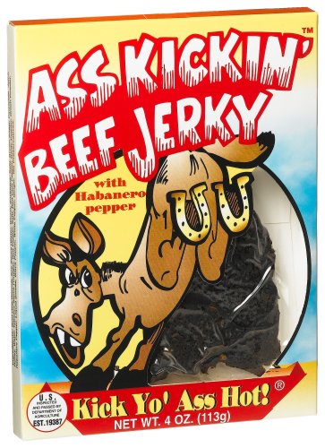 Ass Kickin' Beef Jerky, 4-Ounce Bags (Pack of 3) by Ass Kickin'