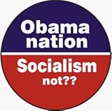 Obama Nation (Abomination): Socialism not?? (USA / United States of America / American / Political) - 1 1/4 Button / Pin