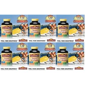 Nature Made Super-B Complex, with Folic Acid and Vitamin C 300 Tabs each (pack of 6)