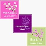 Cherry Blossom Square Tags & Labels - Baby Shower Gifts & Wedding Favors (Set of 20)
