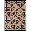 Circles Patio Rug - Black/ Tan (7'3"x7'3")