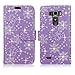 Cellularvilla Wallet Case For LG G Flex 2 H950 H955 LS996 Pu Leather Wallet Card Flip Open Pocket Case Cover Pouch (Purple Glitter)