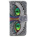 iPhone 6S Case, Sophia Shop PU Leather Flip Wallet Case Kickstand Feature Folio Book Style Protective Skin Anti-scratch Shockproof Cover Built-in Card/Cash Slot For iPhone 6S 4.7inch (Owl Eyes)