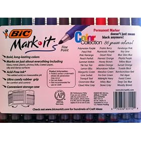 BIC Mark-It Color Collection Permanent Marker, Fine Point