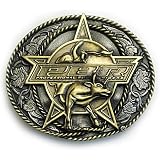 PBR Antiqued Brass and Pewter Belt Buckle by Barker's Buckles