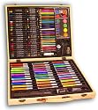 Deluxe Art Set In Wood Carrying Case Has 131 Total Pieces