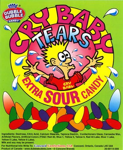 Cry Baby Guts Extra Sour Filled 1 Inch Gumballs