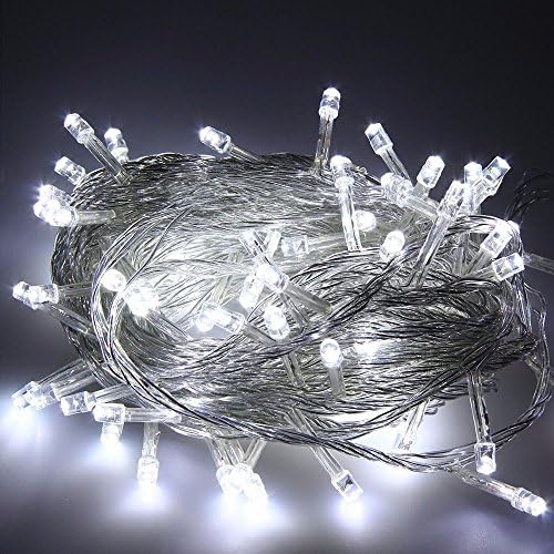 LIEYANG White 50 LED Fairy String Light Battery Power for Party Christmas Holiday Wedding