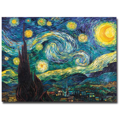 Trademark Fine Art Starry Night by Vincent van Gogh Canvas Wall Art, 24x32-Inch